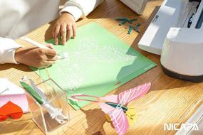 img 3 attached to Nicapa Standard Grip Cutting Mat For Cricut Maker 3/Maker/Explore 3/Air 2/Air/One (12X12 Inch,5 Mats) Standard Adhesive Sticky Green Quilting Replacement Cut Mats