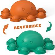 🐙 non-hole octopus bath toy - mold-free baby & toddler pool toys 1-3 years - bpa-free, dishwasher-safe floating bath toys for boys & girls - pop, stick & float in orange/green logo