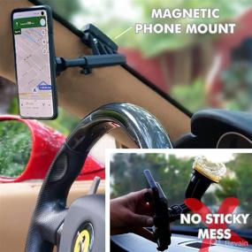 img 1 attached to 📱 NEOS Magnetic Vehicle Phone Mount (Phone Holder D) - Best Windshield Universal Car Mount for iPhone, Samsung, Moto, Huawei, Nokia, LG, Smartphones - Reliable & Sleek Design, Black