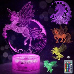 img 4 attached to 5 Pcs Rechargeable Unicorn Night Light With Remote & 16 Colors Changing - Perfect Birthday Gifts For Girls!