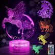 5 pcs rechargeable unicorn night light with remote & 16 colors changing - perfect birthday gifts for girls! logo