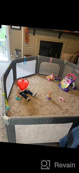 img 1 attached to Convenient Foldable Playpen with Zipper Gates, Adjustable Shape & Size – Perfect Infant Safety Activity Center with Mesh Sides and Anti-Fall Features! review by Mac Sterling