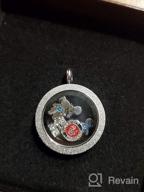 img 1 attached to Sparkling Stainless Steel Floating Charms Locket Pendant Necklace - Waterproof Screw and Birthstones Included with Chain review by Matthew Oumer