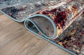 img 1 attached to Distressed Abstract Watercolor Area Rug 5' X 7', Multi-Color, By Rugshop