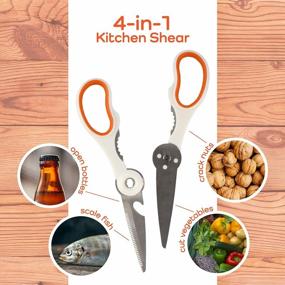 img 2 attached to Versatile And Efficient: Premium 4-In-1 Kitchen Shears And Paring Knife Set - 10 Sets