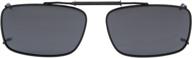 eyekepper metal frame rim polarized lens clip on sunglasses 2 3/16" x1 7/16 logo