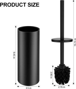 img 3 attached to SetSail Toilet Brush: Premium 304 Stainless Steel Holder with Durable Scrubbing Bristles - Elegant Black Bathroom Toilet Cleaner Brush