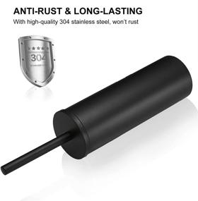 img 2 attached to SetSail Toilet Brush: Premium 304 Stainless Steel Holder with Durable Scrubbing Bristles - Elegant Black Bathroom Toilet Cleaner Brush