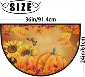 img 2 attached to Inviting Autumn Charm: AUUXVA Half Round Door Mat With Sunflowers, Pumpkins And Butterflies For Non-Slip Entryways And Patios