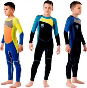 img 4 attached to Kids Neoprene Wetsuit 2.5Mm UPF 50+ For Boys Toddlers By Scubadonkey - Meets CPSC Safety Requirements