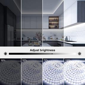 img 2 attached to 19.68Ft Dimmable LED Strip Lights With Remote - Onforu White Tape Light With 3 Modes, 6000K Brightness And 360 LEDs For Bedroom, Kitchen, And Under Cabinet Lighting - 6M 12V Ribbon Mirror Light