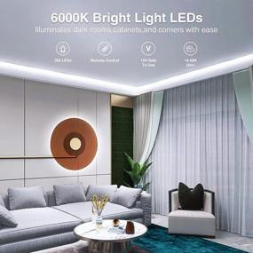 img 3 attached to 19.68Ft Dimmable LED Strip Lights With Remote - Onforu White Tape Light With 3 Modes, 6000K Brightness And 360 LEDs For Bedroom, Kitchen, And Under Cabinet Lighting - 6M 12V Ribbon Mirror Light