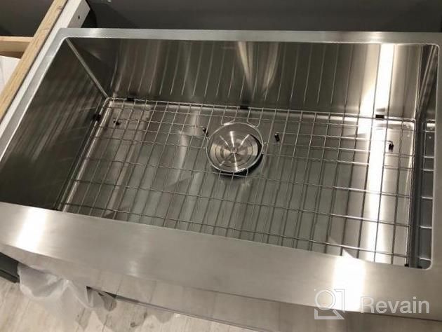 img 1 attached to Gunmetal Black Stainless Farm Sink - Lordear 33 Inch Farmhouse Sink 16 Gauge Apron Front Deep Single Bowl Stainless Steel Kitchen Farm Sink review by Dylan Goins