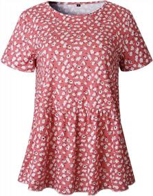 img 3 attached to Hibluco Women'S Summer Tops Short Sleeve Round Neck Floral Print Shirt Tunic Blouse