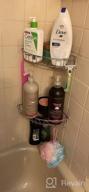 img 1 attached to 2-Pack Stainless Steel Corner Shower Caddy With Hooks - Wall-Mounted Bathroom Shelf Storage Organizer, Adhesive Installation - No Drilling Required By Orimade review by Tonya Greene