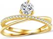 contemporary 18k gold vermeil criss-cross double band engagement ring with pave x design - perfect as a solitaire or promise ring logo