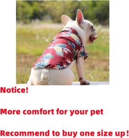 img 2 attached to 🌺 Hawaiian Dog Shirt Set: 3+1pcs Beach Pet Shirts with Tropical Prints for Small Dogs