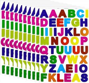 img 4 attached to 40-листовые цветные картонные наклейки с алфавитом Janegio AZ самоклеящиеся наклейки с буквами