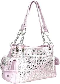 img 3 attached to Zzfab Studded Rhinestone Concealed Carry Women's Handbags & Wallets ~ Shoulder Bags