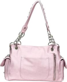 img 1 attached to Zzfab Studded Rhinestone Concealed Carry Women's Handbags & Wallets ~ Shoulder Bags