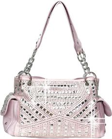 img 4 attached to Zzfab Studded Rhinestone Concealed Carry Women's Handbags & Wallets ~ Shoulder Bags