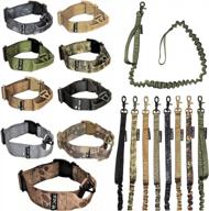 premium heavy-duty dog collar with leash: perfect for military training and tactical operations. available in different sizes and digital camo pattern. logo