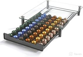 img 4 attached to ☕ HiveNets Coffee Capsule Storage - Nespresso OriginalLine Compatible, Crystal Tempered Glass Drawer for 60 Pcs Cafe Pods