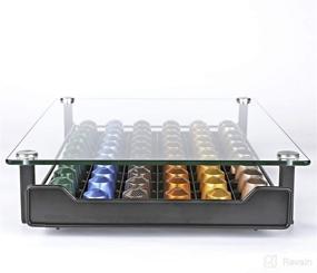 img 1 attached to ☕ HiveNets Coffee Capsule Storage - Nespresso OriginalLine Compatible, Crystal Tempered Glass Drawer for 60 Pcs Cafe Pods