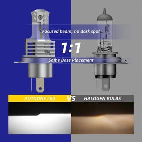 img 2 attached to Ultra-Bright 2022 AUTOONE H4 9003 HB2 LED Headlight Bulbs - Hi/Lo Beam, Easy Plug and Play for Car & Motorcycle High/Low Headlights - IP67 Waterproof 6000K White - Pack of 2