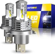 ultra-bright 2022 autoone h4 9003 hb2 led headlight bulbs - hi/lo beam, easy plug and play for car & motorcycle high/low headlights - ip67 waterproof 6000k white - pack of 2 logo