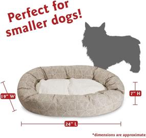 img 2 attached to Majestic Pet 24-inch Charlie Beige Sherpa Bagel Bed with Metallic Finish