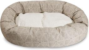 img 3 attached to Majestic Pet 24-inch Charlie Beige Sherpa Bagel Bed with Metallic Finish