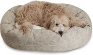 majestic pet 24-inch charlie beige sherpa bagel bed with metallic finish logo