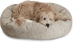 img 4 attached to Majestic Pet 24-inch Charlie Beige Sherpa Bagel Bed with Metallic Finish