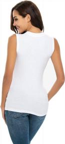 img 1 attached to Женская мягкая футболка с втачными рукавами: WOSALBA безрукавка на круглой горловине в сплошных цветах