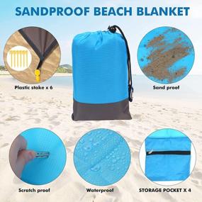 img 2 attached to Stay Dry And Comfy On Your Next Beach Trip With AMOSTBY'S Waterproof Sandproof Beach Blanket!