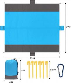 img 1 attached to Stay Dry And Comfy On Your Next Beach Trip With AMOSTBY'S Waterproof Sandproof Beach Blanket!