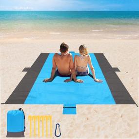 img 4 attached to Stay Dry And Comfy On Your Next Beach Trip With AMOSTBY'S Waterproof Sandproof Beach Blanket!