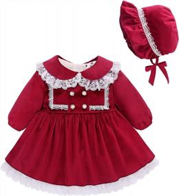 img 4 attached to Famuka Baby Girls Red Long Sleeve Princess Dress Toddler Dress
