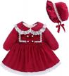 famuka baby girls red long sleeve princess dress toddler dress logo