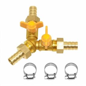 img 3 attached to 1/2" Hose Barb Beduan 3 Way Shut Off Brass Y Shaped Ball Valve - 2 Switch Control