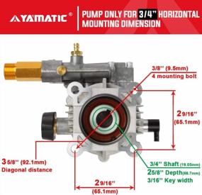 img 2 attached to YAMATIC 3/4" Shaft Horizontal Pressure Washer Pump - 3200 PSI @ 2.5 GPM Brass Head Power Washer Pump Replacement For Simpson, Powerstroke And More Brands
