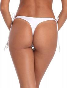 img 3 attached to RELLECIGA Women'S Thong Bikini Bottom With Adjustable Side Ties