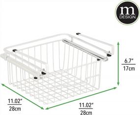 img 1 attached to Maximize Your Cabinet Space With MDesign'S Compact Hanging Pullout Drawer Basket - 2 Pack White Metal Wire Organizers For Kitchen, Pantry, And Cabinets