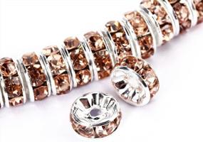 img 4 attached to 100 Silver Plated 10Mm Crystal Rondelle Spacer Beads For Jewelry Making In #362 Light Peach Color - BRCbeads