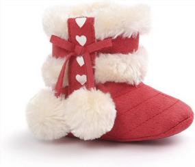 img 4 attached to Plush Winter Snow Boots With Bow For Baby Girl By ESTAMICO
