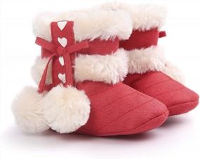 img 2 attached to Plush Winter Snow Boots With Bow For Baby Girl By ESTAMICO