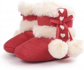 img 1 attached to Plush Winter Snow Boots With Bow For Baby Girl By ESTAMICO