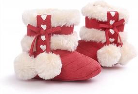 img 3 attached to Plush Winter Snow Boots With Bow For Baby Girl By ESTAMICO