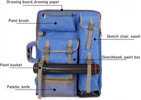 img 1 attached to Blue 4K Canvas Artist Portfolio Shoulder Bag For Drawing Sketching Painting Tanchen Multifunctional Drawboard Bags